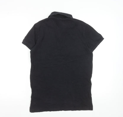 Hollister Men’s Black Slim Fit Epic Flex Polo Shirt Size XS