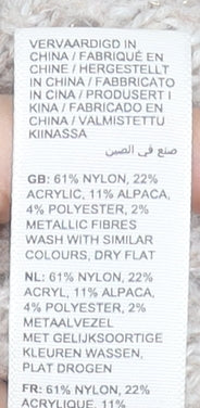 Fat Face Women’s Beige Alpaca Blend Open-Knit Jumper Size 10