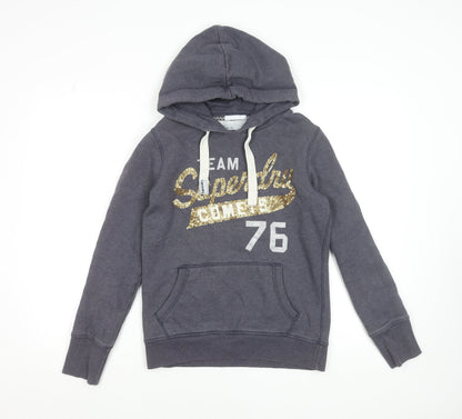 Womens UK Size S Superdry Grey Pullover Hoodie