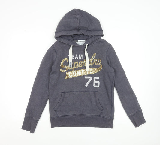 Womens UK Size S Superdry Grey Pullover Hoodie