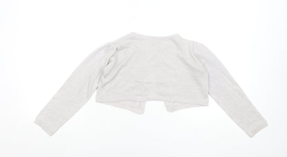 Marylebone Girls Silver Glitter Long Sleeve Cardigan 7-8 Years