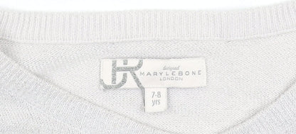 Marylebone Girls Silver Glitter Long Sleeve Cardigan 7-8 Years