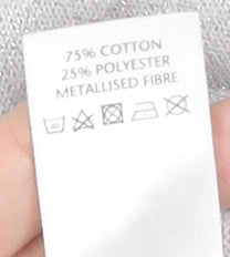 Marylebone Girls Silver Glitter Long Sleeve Cardigan 7-8 Years