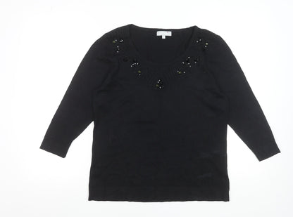 Womens UK Size 14 Marks and Spencer Black Pullover Jumper