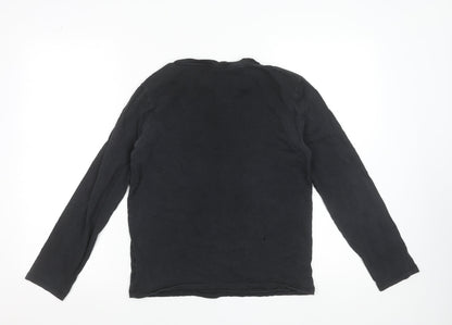 Calvin Klein Boys Black Long Sleeve Logo Cotton T-Shirt 14-16 Years