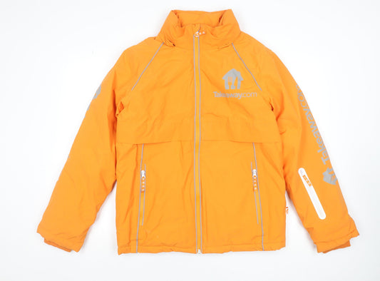 Mens UK Size XS Takeaway.com Orange Puffer Jacket