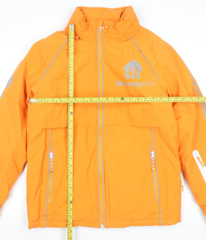 Takeaway.com Men's Orange XS Puffer Jacket Windproof Reflective Workwear