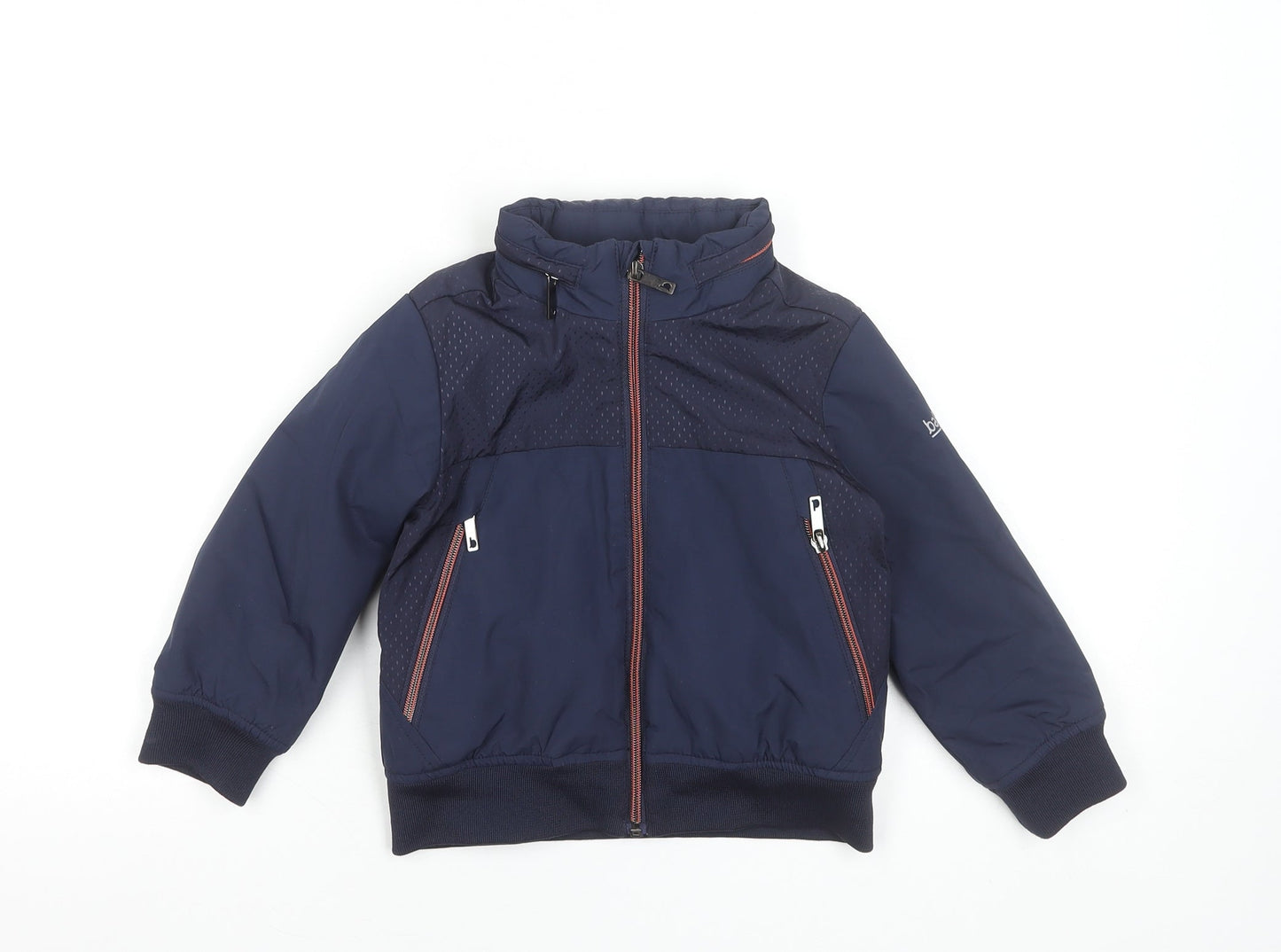 Baker by Ted Baker Boys Blue 3-4 Years Bomber Jacket with Zip Pockets