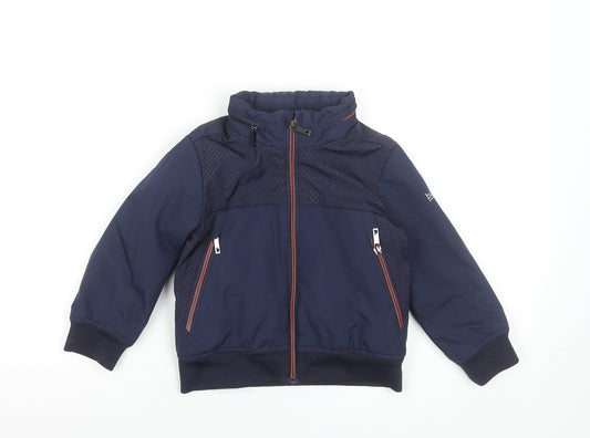 Baker by Ted Baker Boys Blue 3-4 Years Bomber Jacket with Zip Pockets