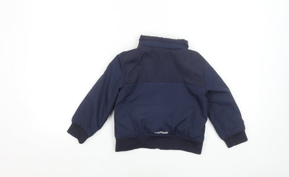 Baker by Ted Baker Boys Blue 3-4 Years Bomber Jacket with Zip Pockets