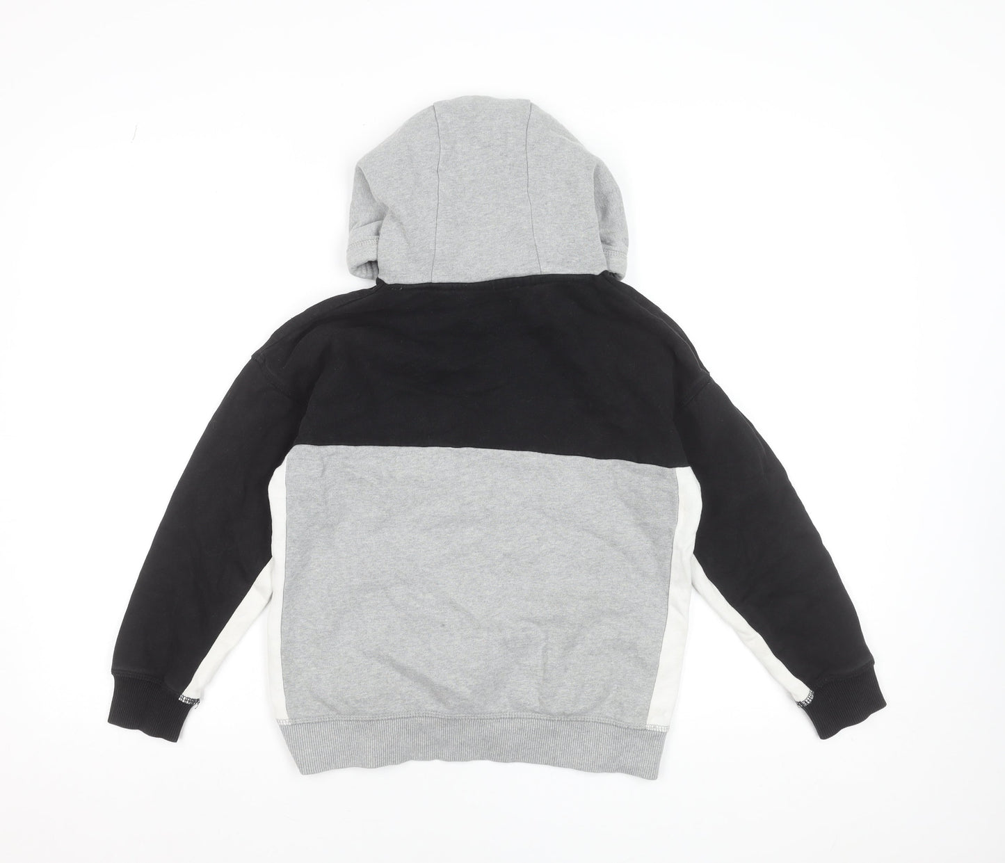 Next Boys Multicoloured Pullover Hoodie 9 Years Grey Black Colourblock