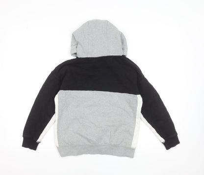 Next Boys Multicoloured Pullover Hoodie 9 Years Grey Black Colourblock