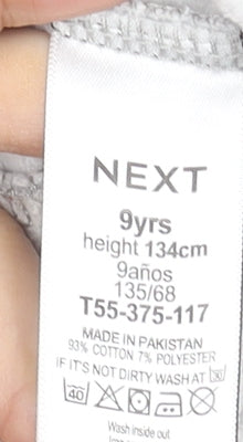 Next Boys Multicoloured Pullover Hoodie 9 Years Grey Black Colourblock