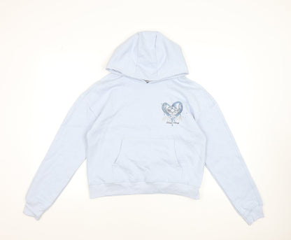 George Girls Blue Stitch Hoodie 13-14 Years Pullover Graphic Sweatshirt