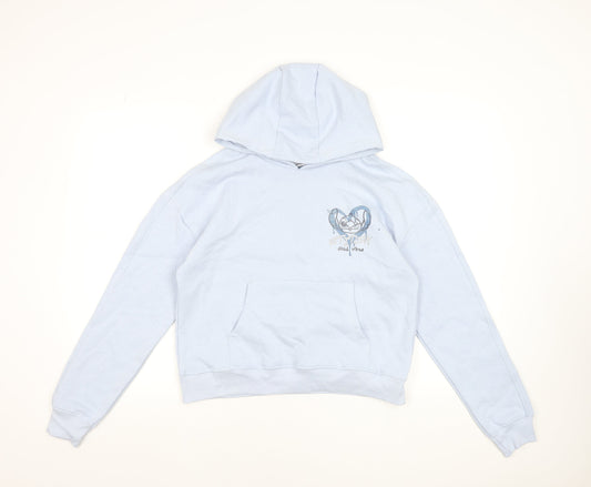 George Girls Blue Stitch Hoodie 13-14 Years Pullover Graphic Sweatshirt