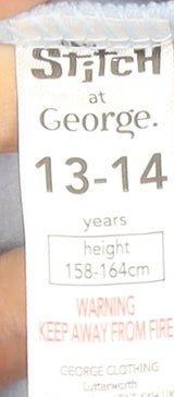 George Girls Blue Stitch Hoodie 13-14 Years Pullover Graphic Sweatshirt