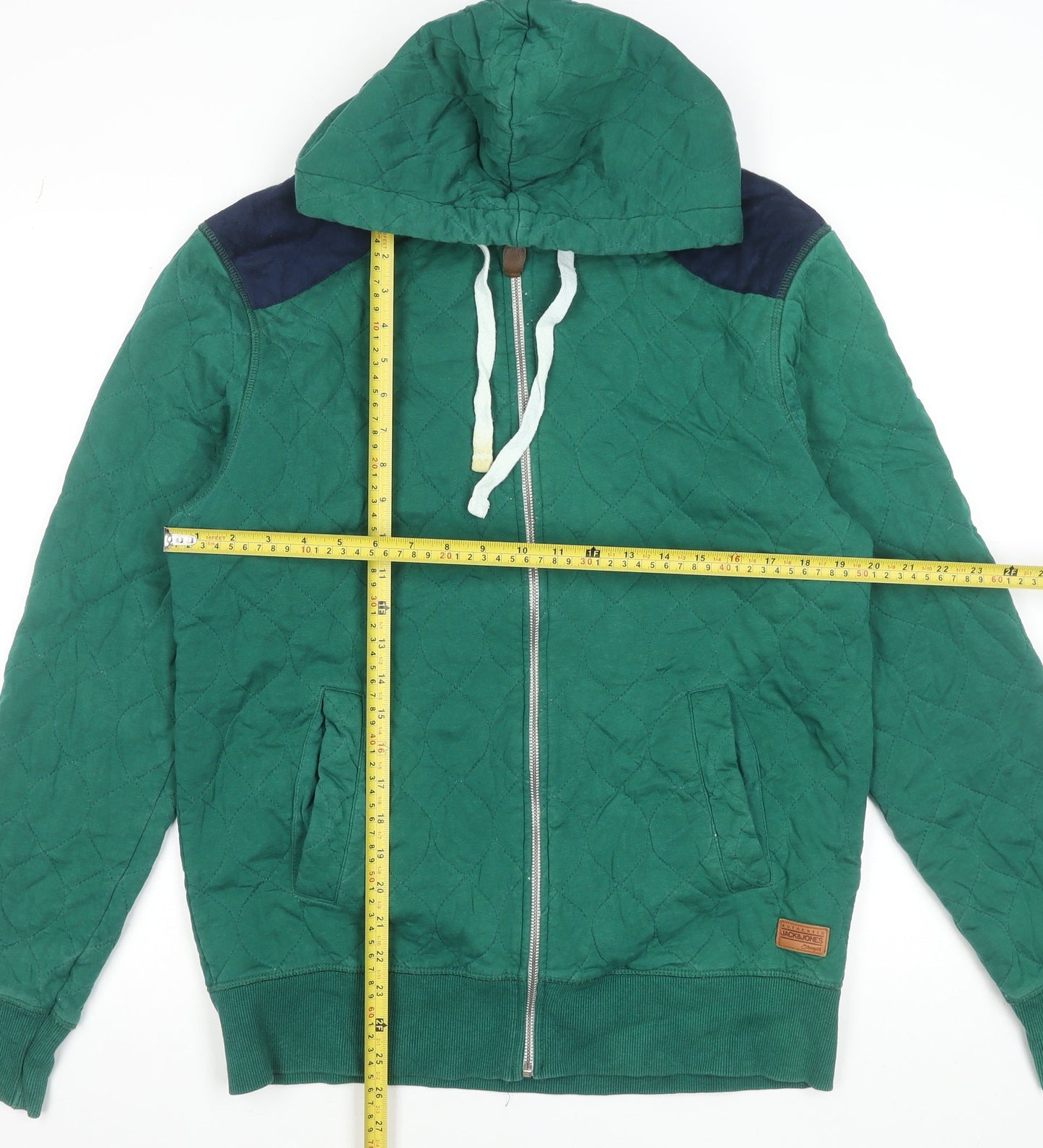 Mens UK Size XL JACK & JONES Green Full Zip Hoodie