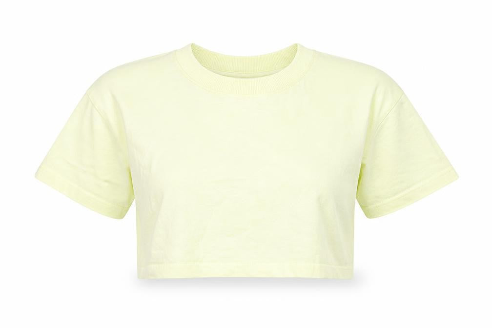 Womens UK Size S Zara Yellow Cropped T-Shirt