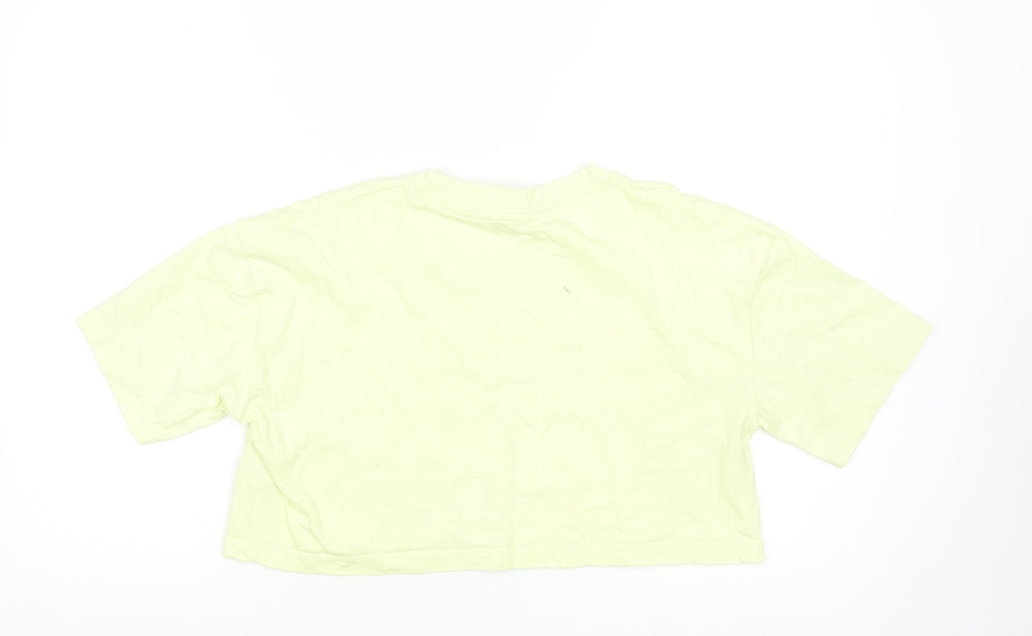 Womens UK Size S Zara Yellow Cropped T-Shirt