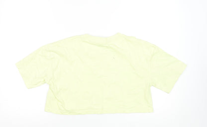 Womens UK Size S Zara Yellow Cropped T-Shirt