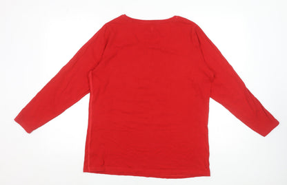 Womens UK Size L NEXT Red Basic T-Shirt