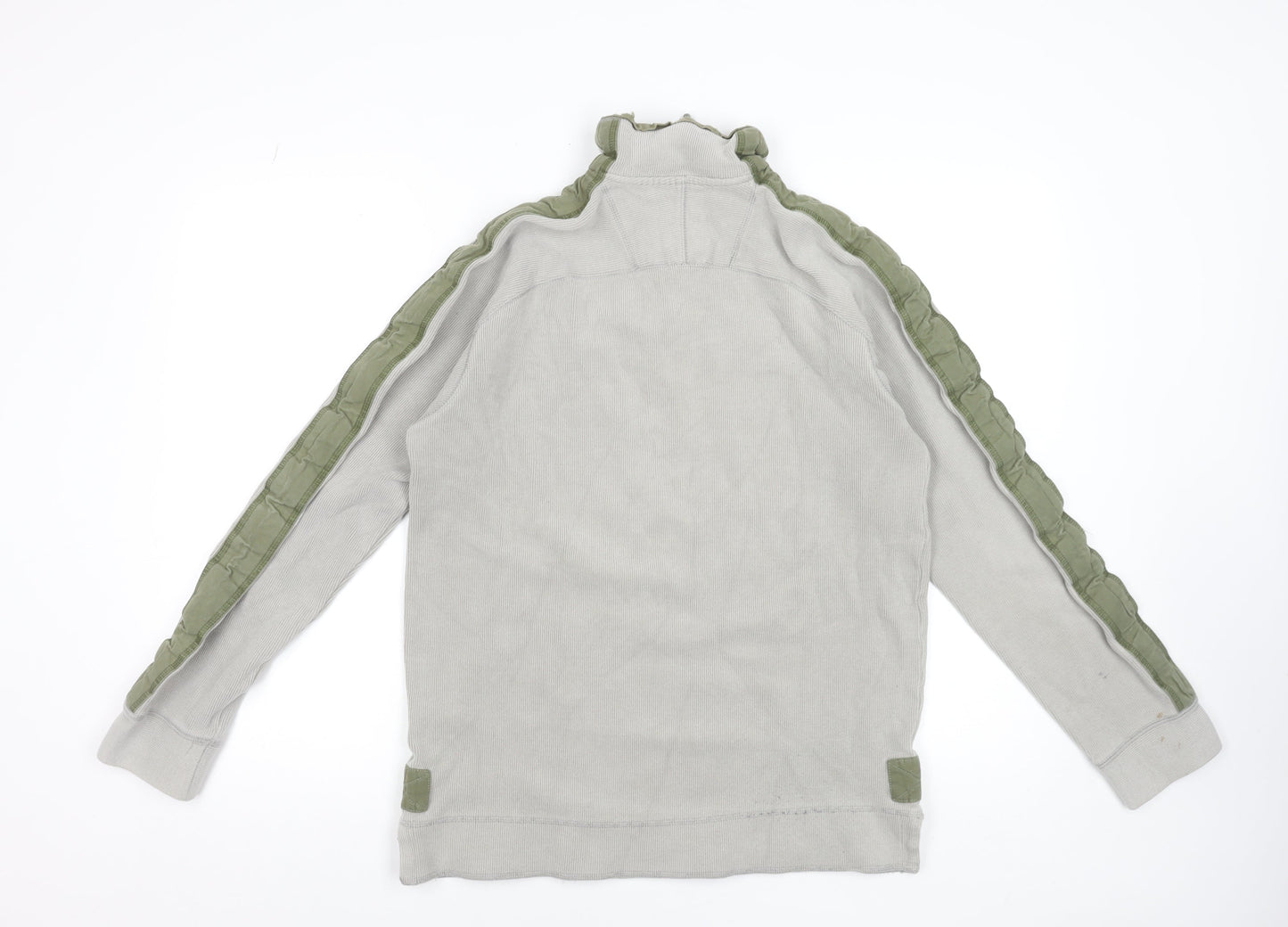 Fat Face Men's Grey 1/4 Zip Waffle Knit Pullover Jumper Size S