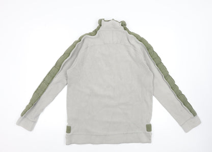 Fat Face Men's Grey 1/4 Zip Waffle Knit Pullover Jumper Size S