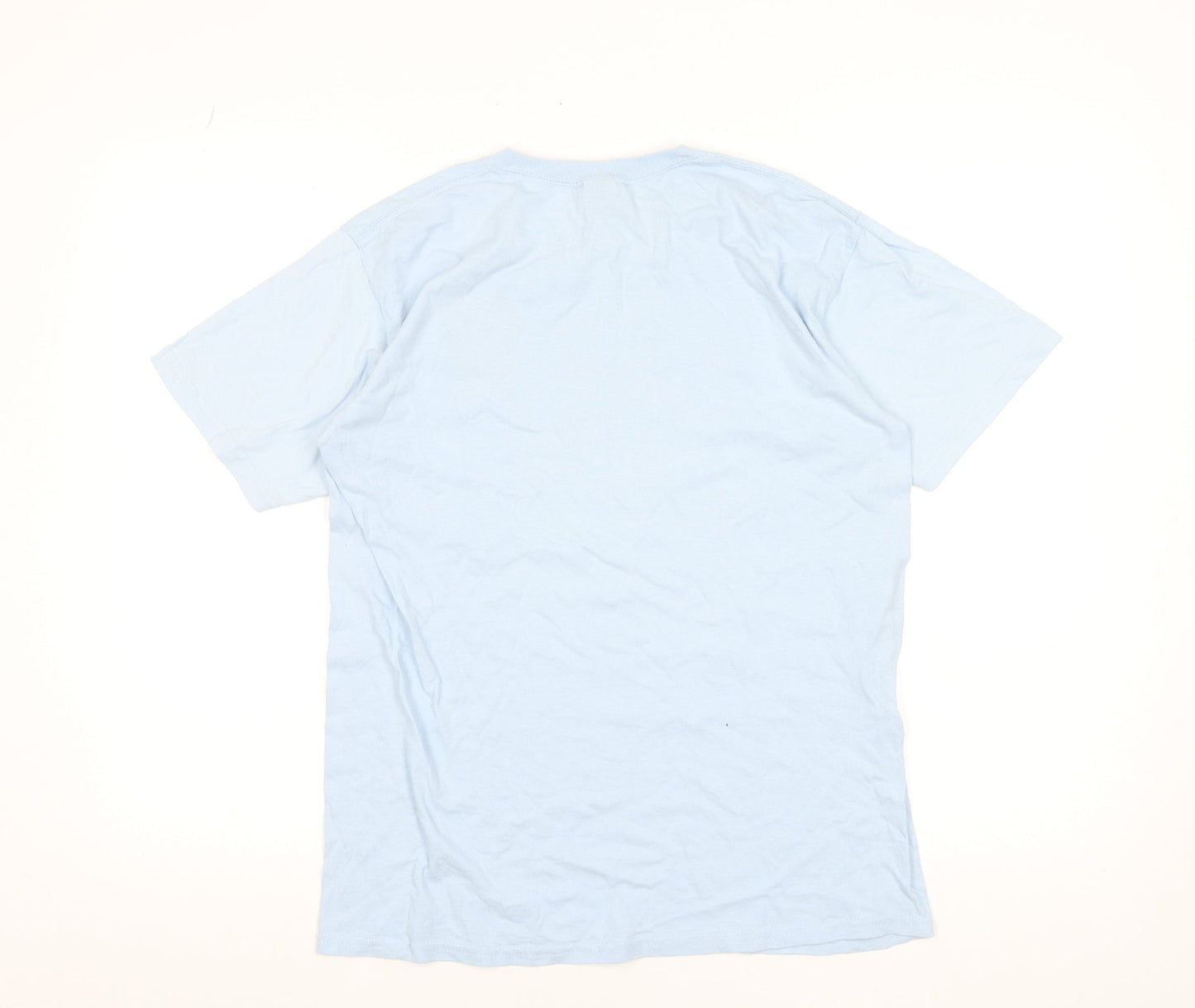 Womens UK Size L Gildan Blue Basic T-Shirt