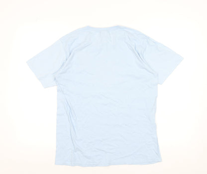 Womens UK Size L Gildan Blue Basic T-Shirt