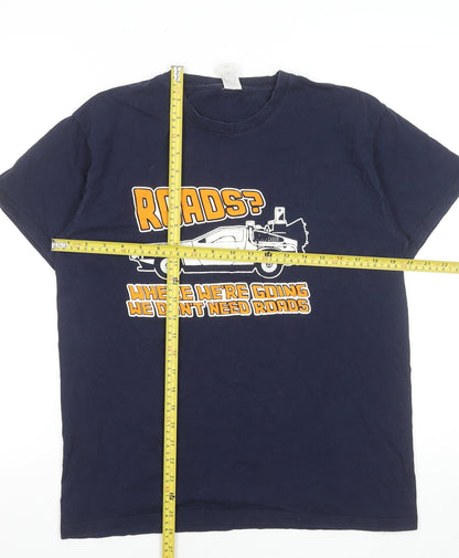 Fruit of the Loom Men's Navy Back to the Future Graphic T-Shirt M Cotton