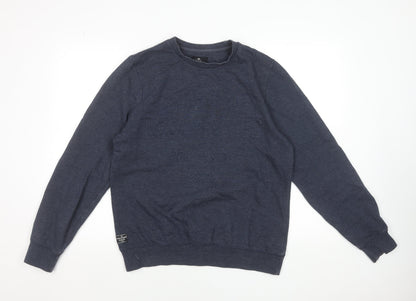 Threadbare Men's Navy Blue Crew Neck Sweatshirt Size M Classic Cotton Blend Pullover