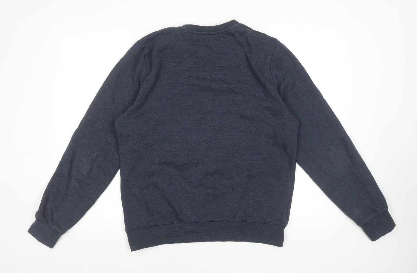 Threadbare Men's Navy Blue Crew Neck Sweatshirt Size M Classic Cotton Blend Pullover