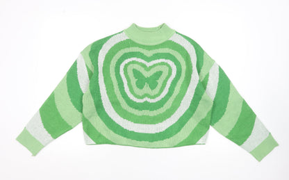 Womens UK Size 12 H&M Green Pullover Jumper