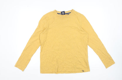 Womens UK Size 10 Superdry Yellow Basic T-Shirt