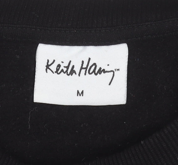 Keith Haring Men’s Black Graphic Art Sweatshirt M Pullover