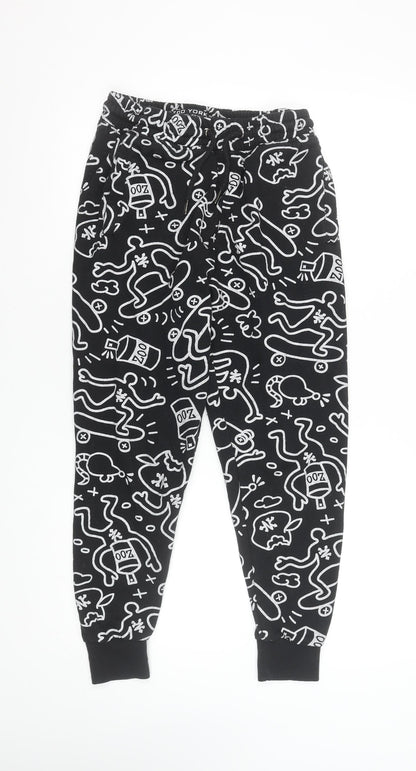 Zoo York Men's Black White Print Joggers Size S Casual Streetwear