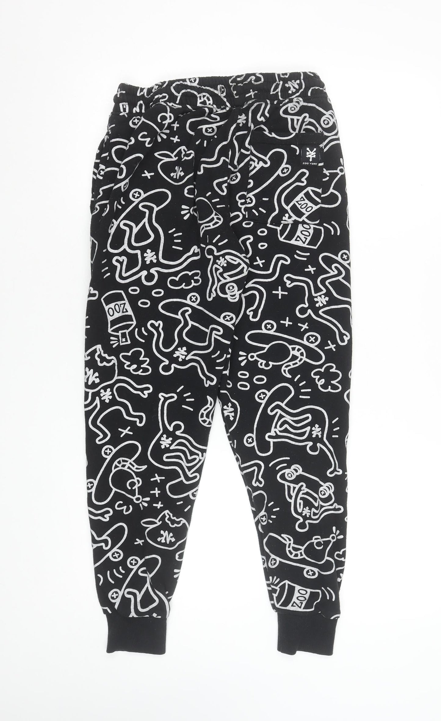 Zoo York Men's Black White Print Joggers Size S Casual Streetwear
