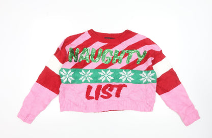 33 Degrees Women’s Multicoloured M Sequin Christmas Pullover Jumper