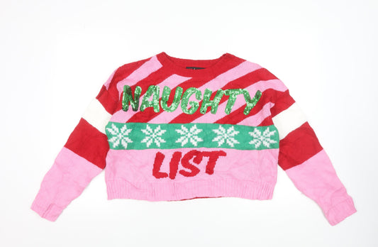 33 Degrees Women’s Multicoloured M Sequin Christmas Pullover Jumper