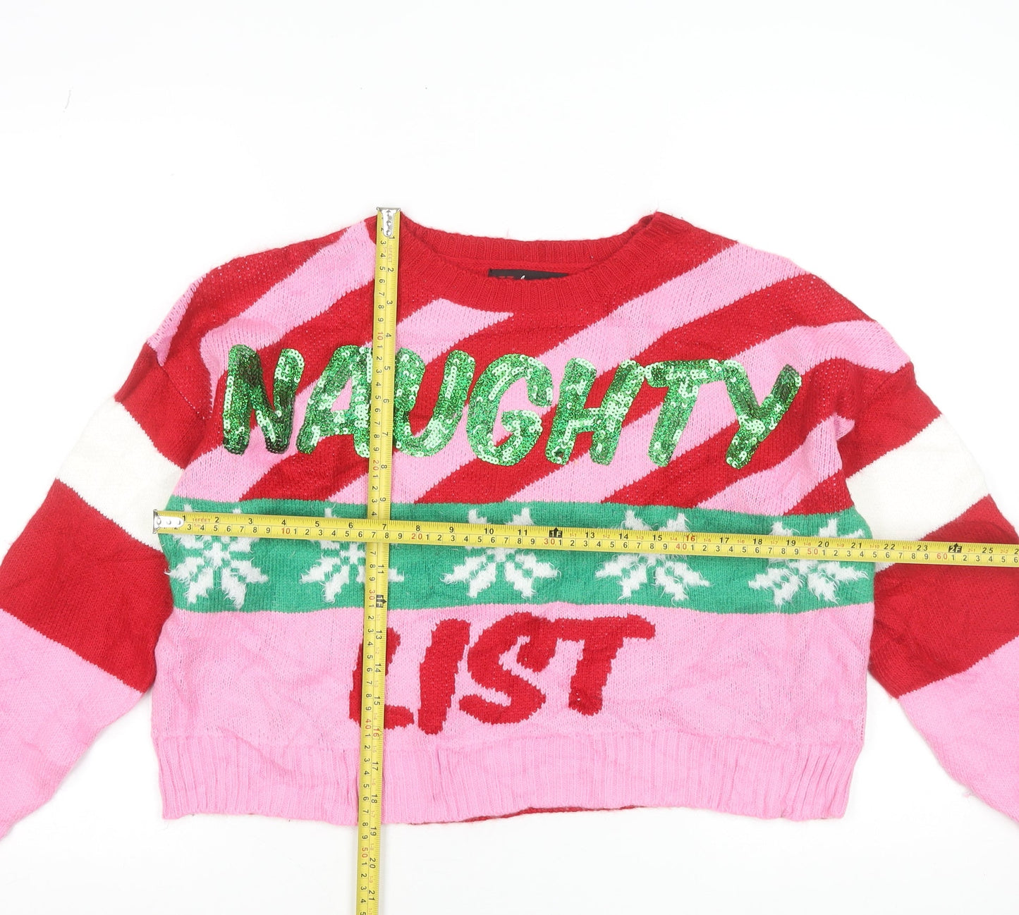 33 Degrees Women’s Multicoloured M Sequin Christmas Pullover Jumper