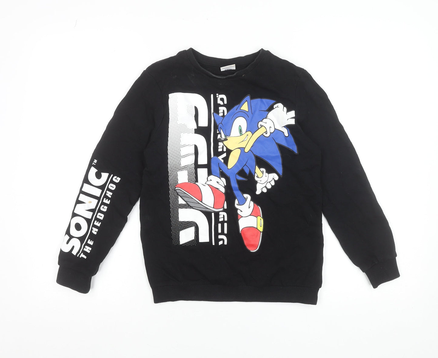 Sonic The Hedgehog Boys Black 10-11 Years Pullover Sweatshirt