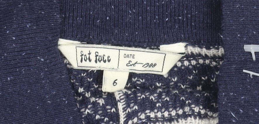 Fat Face Women's Blue Fair Isle Knit A-Line Skirt Size 6