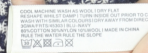 Fat Face Women's Blue Fair Isle Knit A-Line Skirt Size 6