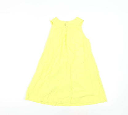Mini Boden Girls Yellow Butterfly Cotton A-Line Dress 5-6 Years