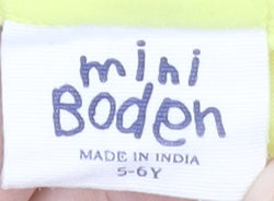 Mini Boden Girls Yellow Butterfly Cotton A-Line Dress 5-6 Years