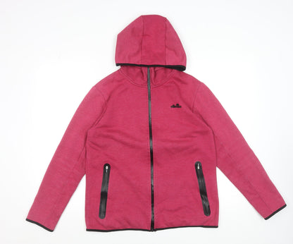 Ellesse Women's Pink Full Zip Hoodie L Polyester Blend Casual