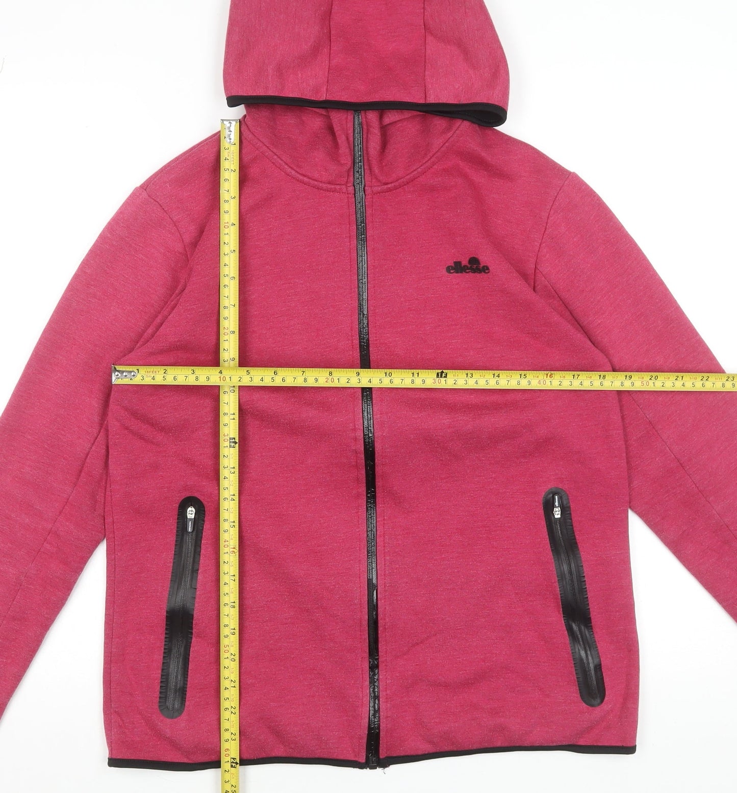Ellesse Women's Pink Full Zip Hoodie L Polyester Blend Casual