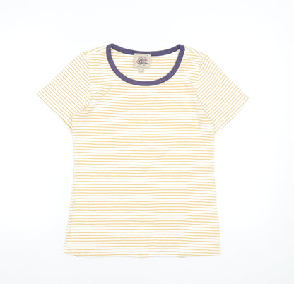 Womens UK Size 12 Arabella & Addison Yellow Ringer T-Shirt