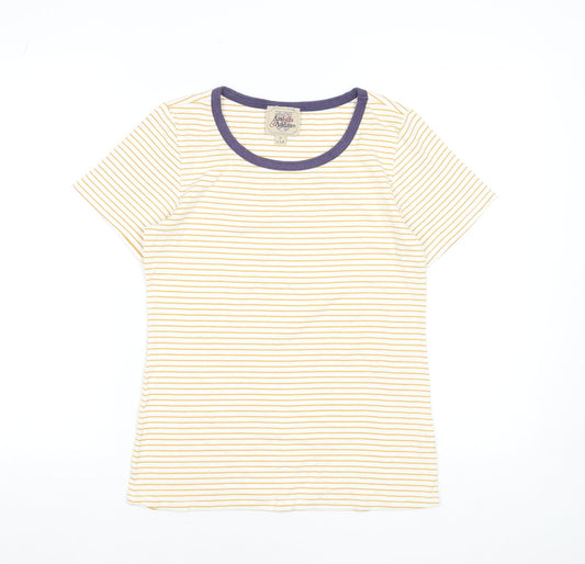 Womens UK Size 12 Arabella & Addison Yellow Ringer T-Shirt
