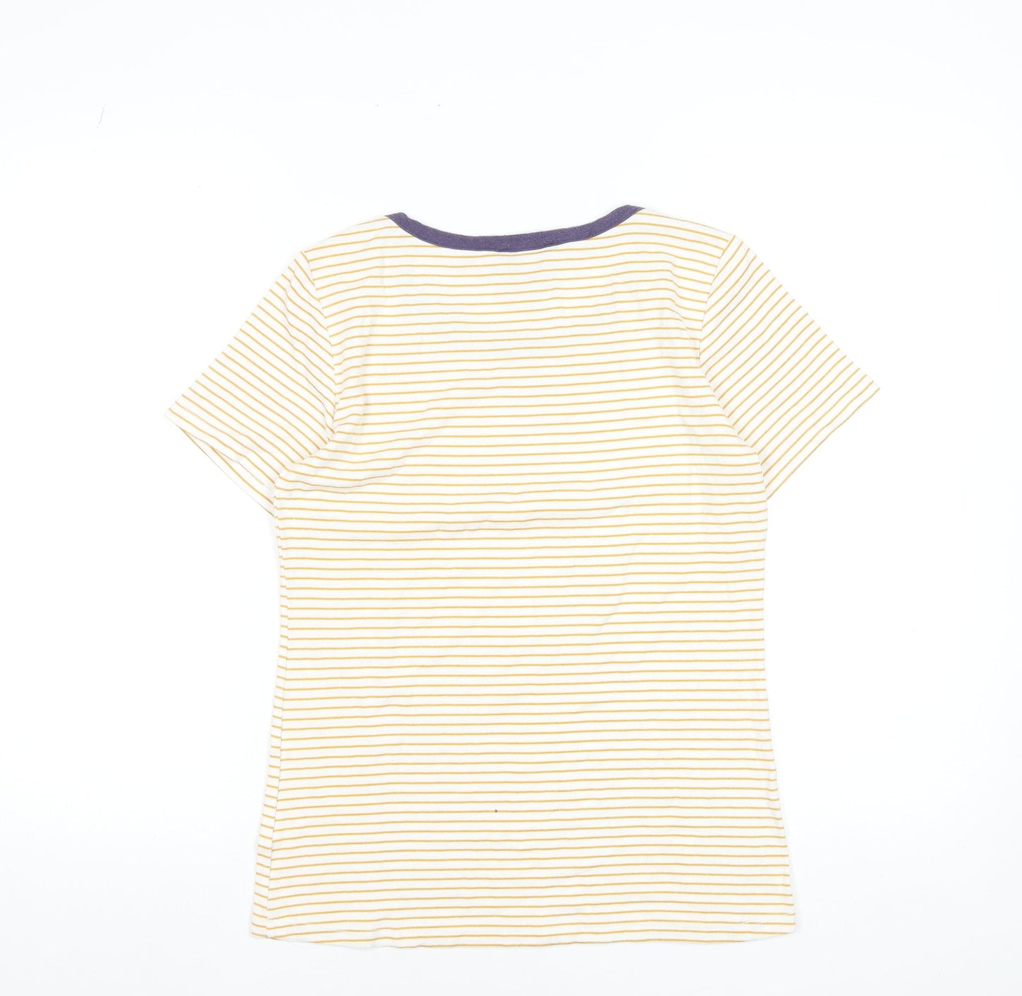 Womens UK Size 12 Arabella & Addison Yellow Ringer T-Shirt